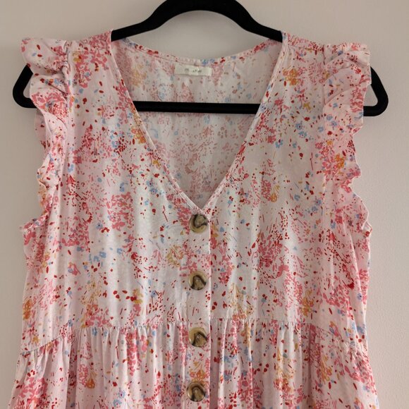 3/$30 Button detail floral summer dress - Picture 2 of 6